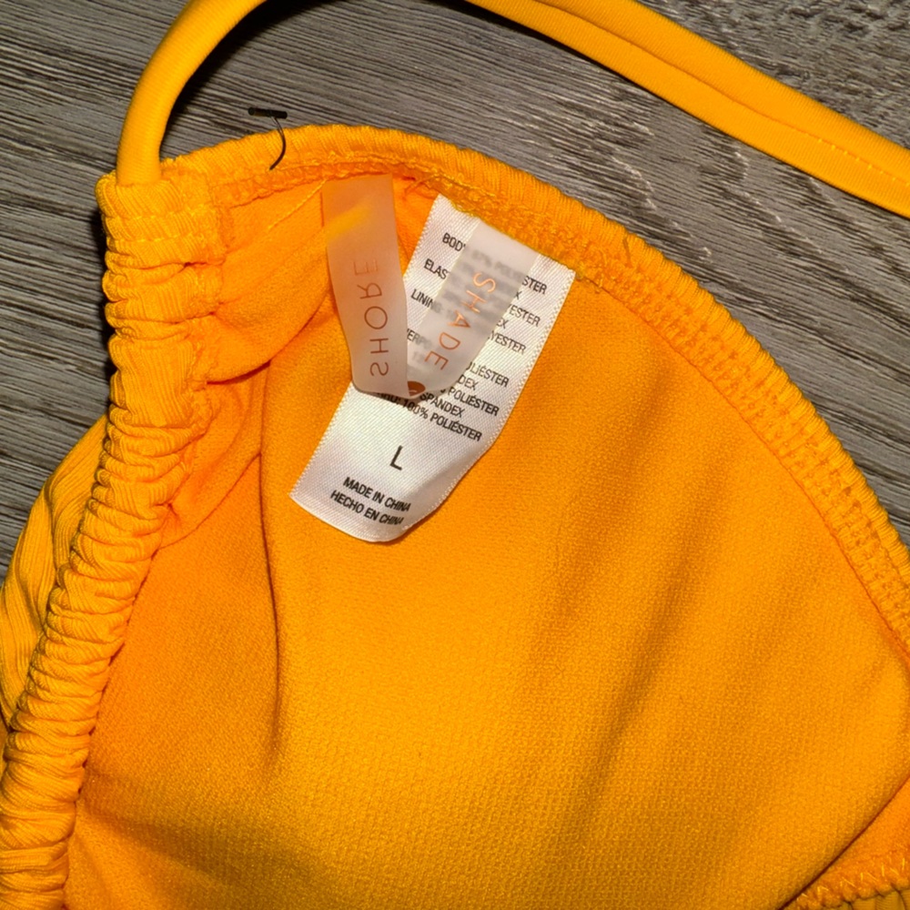 NWOT Shade & Shore Yellow Bikini Top - Picture 2 of 3